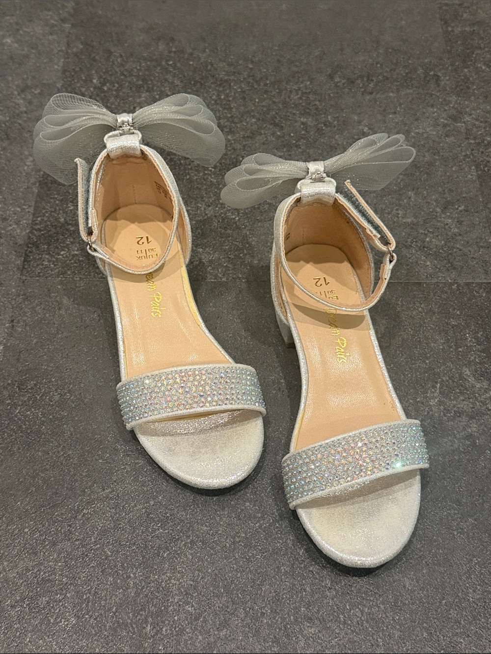 Girls silver heels